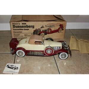 VTG Jim Beam Kentucky Bourbon Whiskey Decanter 1935 Duesenberg SJ Conv Coupe 18”
